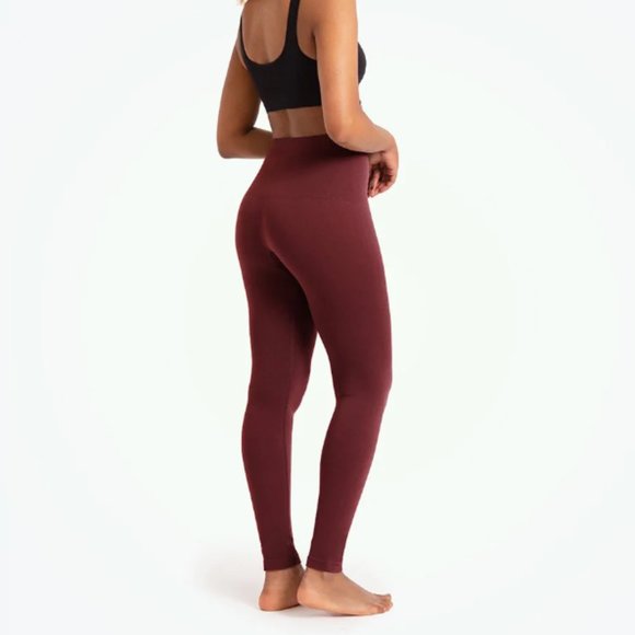 Shapermint Pants - Shapermint Burgundy Leggings